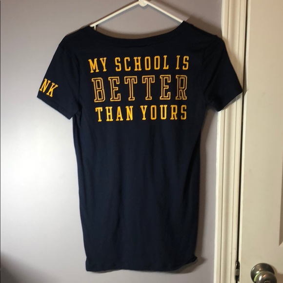 “My School Is Better Than Yours” WVU  PINK shirt - Picture 2 of 2